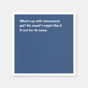 Serviette En Papier Funky Christmas Pie Poem Bold Blue