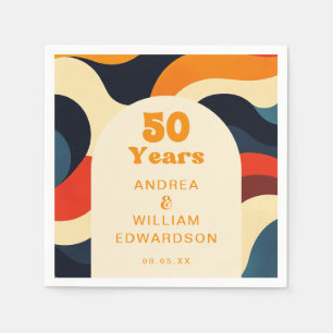 Serviette En Papier Funky Groovy Rétro 50e Anniversaire de Mariage
