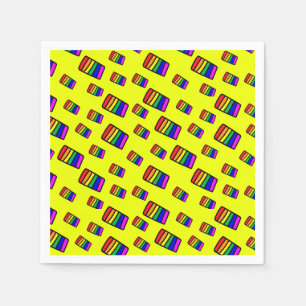 Serviette En Papier Funky Neon Motif arc-en-ciel