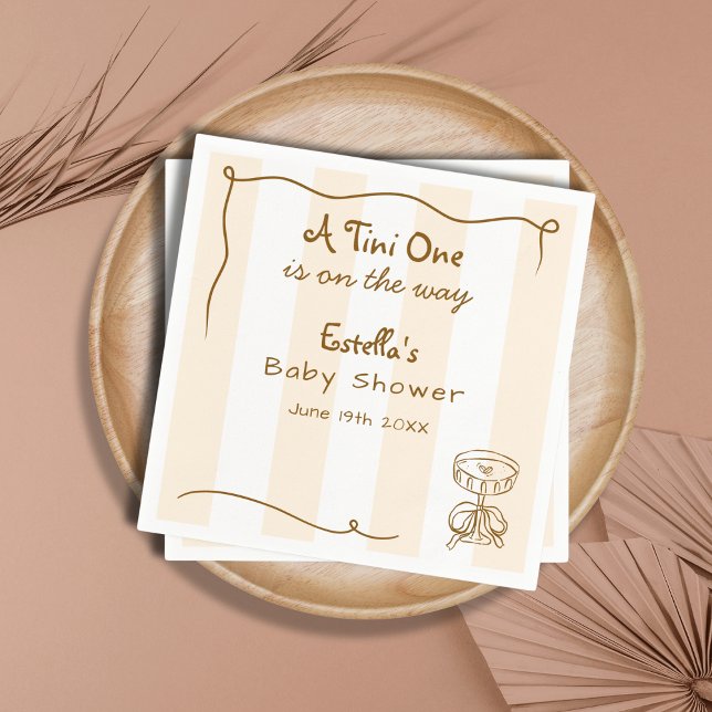 Serviette En Papier Funky Retro Doodle Espresso Martini Baby shower (Créateur téléchargé)