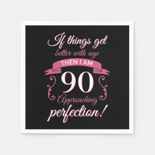 Serviette En Papier Funny 90e anniversaire 'Perfection'
