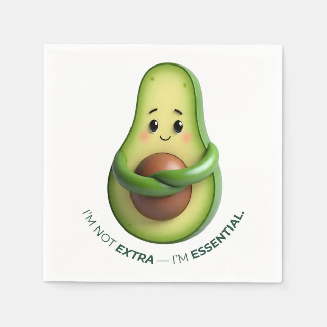 Serviette En Papier Funny Avocado Tote – I’m Not Extra, I’m Essential (Devant)