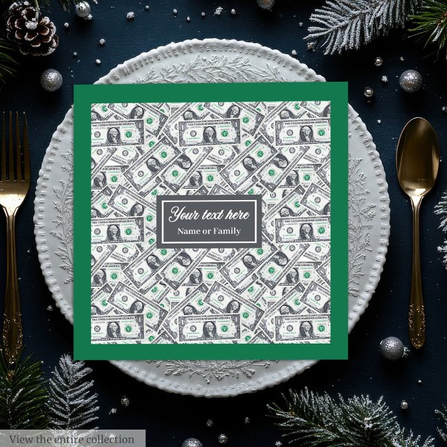 Serviette En Papier Funny birthday gift one dollar pattern humor (Classic funny gift dollar pattern personalized birthday)