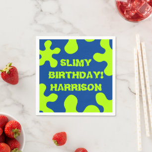 Serviette En Papier Funny bleu vert citron nom personnalisé anniversai