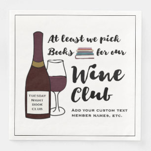 Serviette En Papier Funny Book Club   Boire la nuit des filles club de