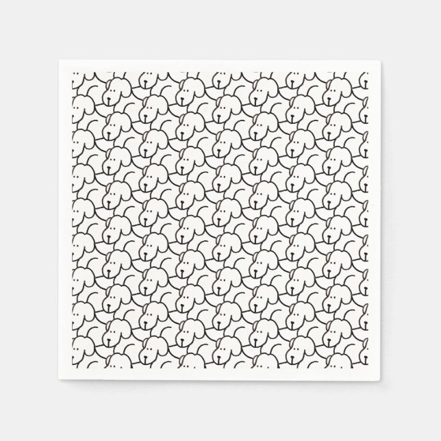 Serviette En Papier Funny Cartoon Sitting Dogs (Devant)