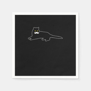 Serviette En Papier Funny Cat Mustache Amoureux des chats