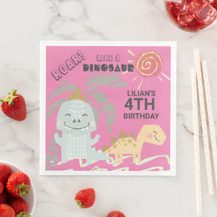 Serviette En Papier Funny Dinosaur Roar Anniversaire de enfant Party
