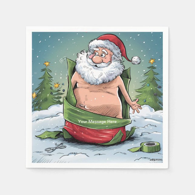 Serviette En Papier Funny Dirty Père Noël collection de Noël (Devant)