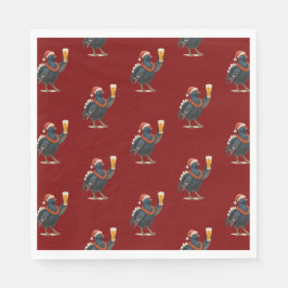 Serviette En Papier Funny Festive Grouse with Beer Christmas Napkins