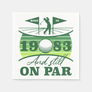 Serviette En Papier Funny Golfer 40e anniversaire 1983
