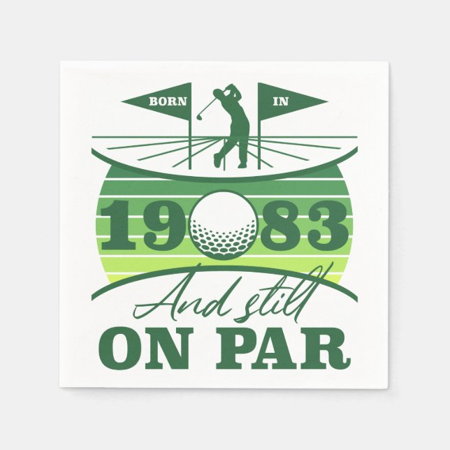 Serviette En Papier Funny Golfer 40e anniversaire 1983 (Devant)