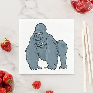 Serviette En Papier Funny Gorilla Cool Bleu Ape Animal Design
