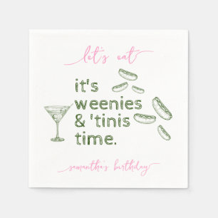 Serviette En Papier Funny Green Weenies & Tinis Martini fête d'anniver
