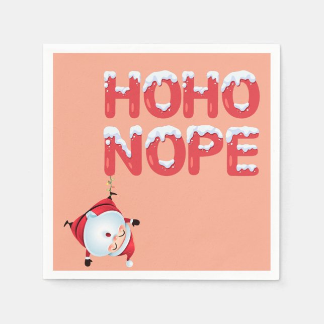 Serviette En Papier Funny Ho Ho Nope Christmas (Devant)