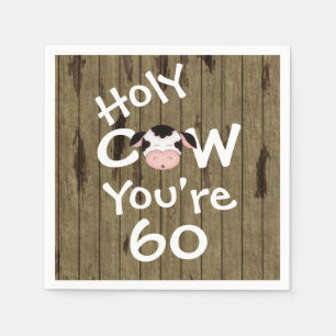 Serviette En Papier Funny Holy Cow Vous avez 60 ans Humoristique Anniv