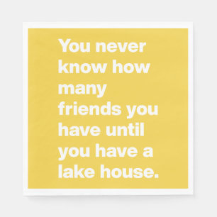 Serviette En Papier Funny Lake House Friends Citer Parti Jaune