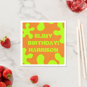 Serviette En Papier Funny orange vert citron nom personnalisé annivers
