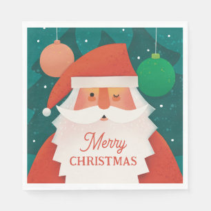 Serviette En Papier Funny Père Noël   Joyeux Noël Fête