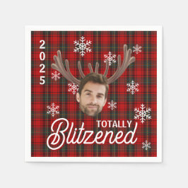 Serviette En Papier Funny Photo Face Blitzened Christmas Custom Gift