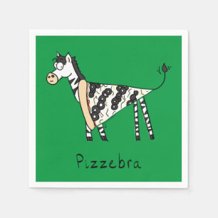 Serviette En Papier Funny Pizza Zebra mignonne Cartoon Enfants