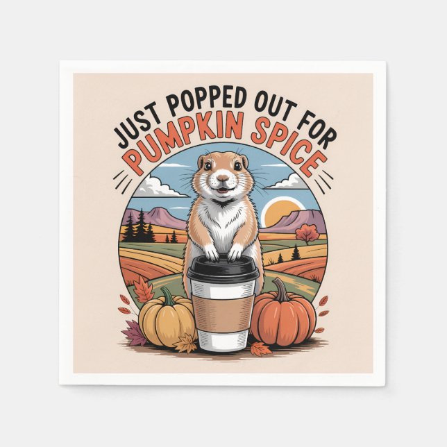 Serviette En Papier Funny Prairie Dog Fall Pumpkin Spice Humor (Devant)