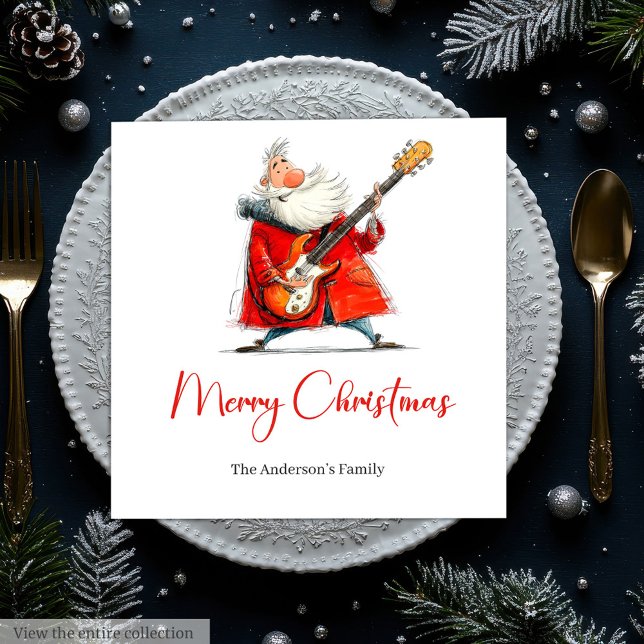 Serviette En Papier Funny Quirky Santa Festive Holiday Dinner Napkins (Funny Quirky Santa Festive Holiday Dinner Napkins)