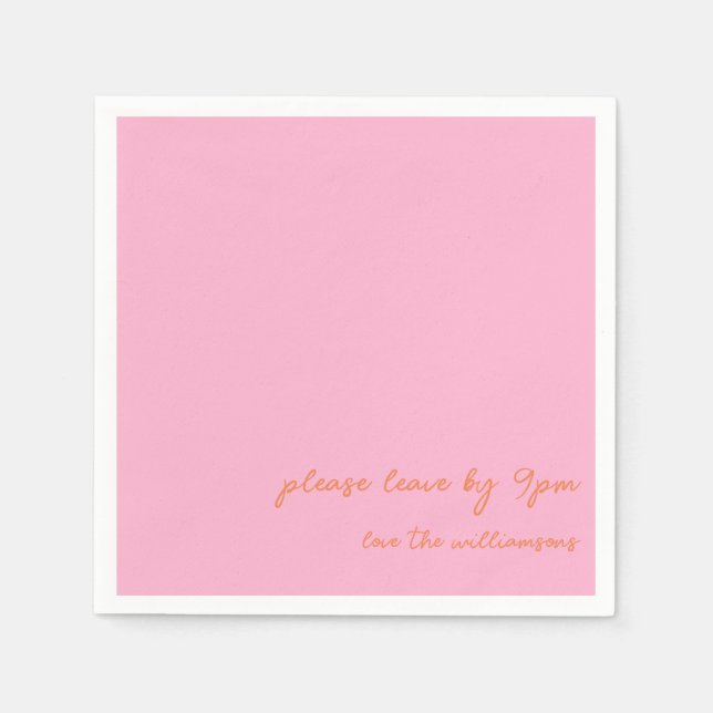 Serviette En Papier Funny Quote Introvert Humor Custom Pink Orange (Devant)