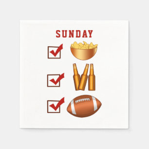 Serviette En Papier Funny Sunday Football Checlist