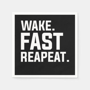 Serviette En Papier Funny Wake Fast Repeat Graphisme Sarcastique