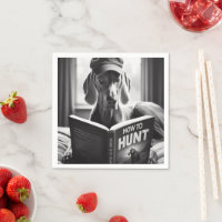 Funny Weimaraner Lire un livre sur la chasse