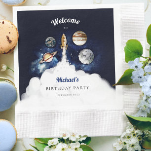 Serviette En Papier Fusées de l'espace Planètes Galaxie Assiettes en p