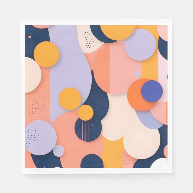 Serviette En Papier Fusion de sphère de couleur (Devant)