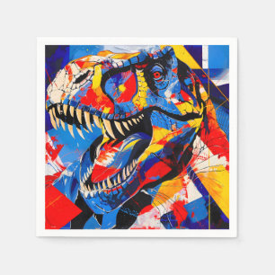 Serviette En Papier Fusion de T-rex Dinosaur sauvage