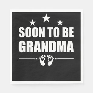 Serviette En Papier Futur annonce de grossesse de grand-mère