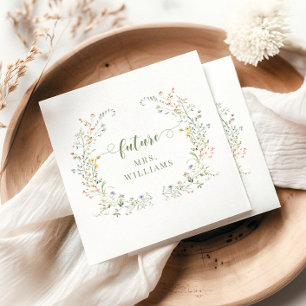 Serviette En Papier Futur Mariage De Mme Fête Prénuptiale Fleurs Prair