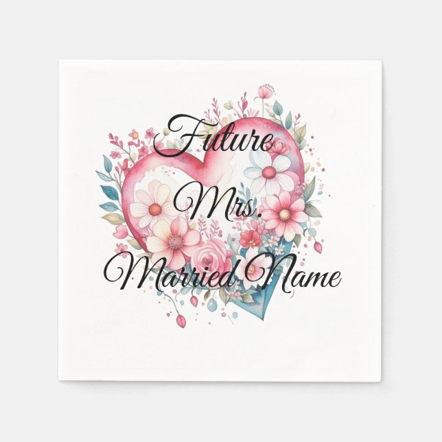 Serviette En Papier Futur Mme Bride à être fiançailles (Devant)
