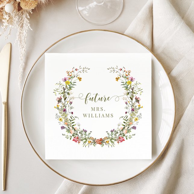 Serviette En Papier Futur Mme Réception de Mariage Champêtre (Créateur téléchargé)