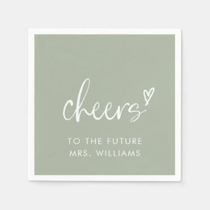 Serviette En Papier Futur Mme Sage Fête des mariées verte