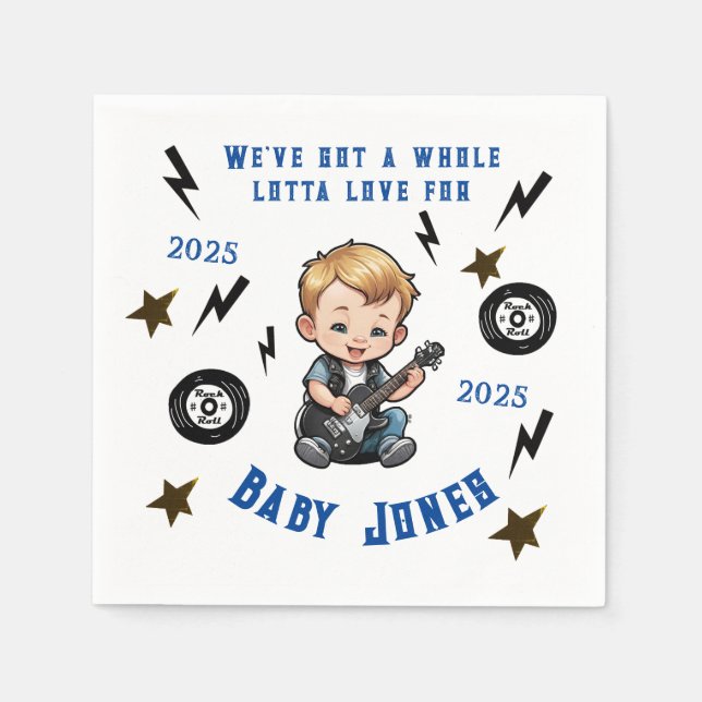 Serviette En Papier Futur Rocker Rock N Roll Lotta Love Baby Boy (Devant)