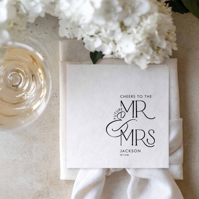 Serviette En Papier Future Mr and Mrs Engagement Paper Napkins (Future Mr and Mrs paper napkins)