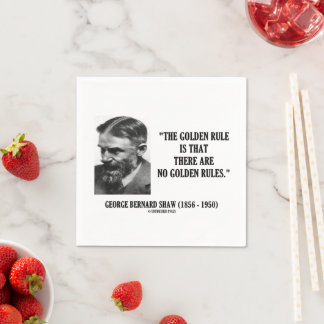 Serviette En Papier G. B. Shaw Golden Rule No Golden Rules Citation