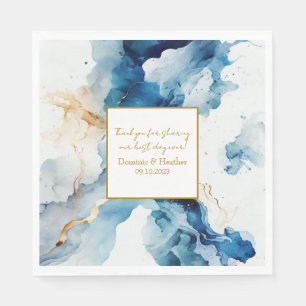 Serviette En Papier Gala des rêves de marbre AZURE Parties scintilla