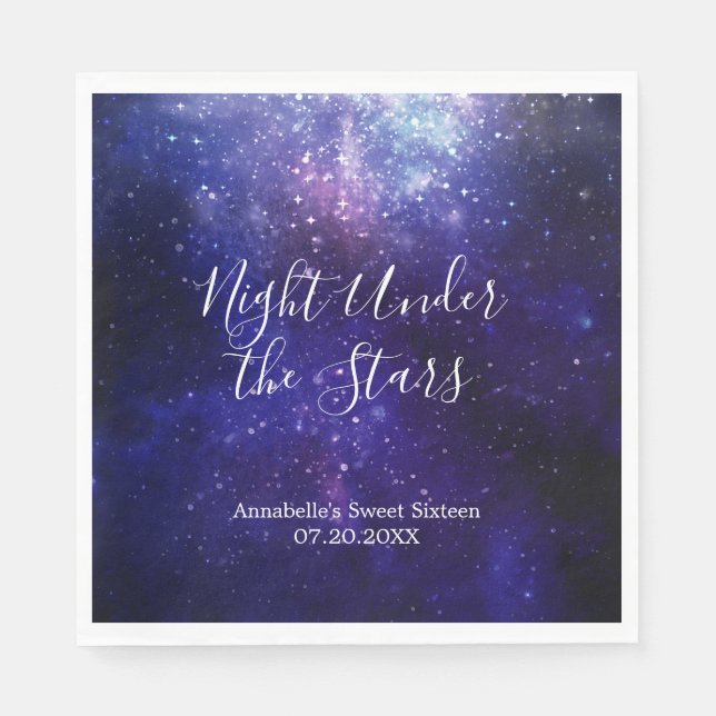 Serviette En Papier Galaxie Nuit sous les Étoiles (Devant)