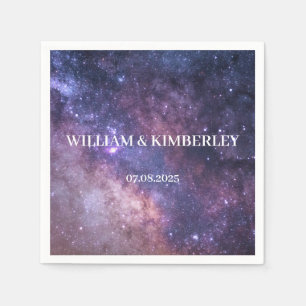 Serviette En Papier Galaxy Céleste Consellation Ciel Mariage élégant