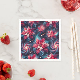 Serviette En Papier Galaxy Poinsettia Festive Motif Floral Découpage