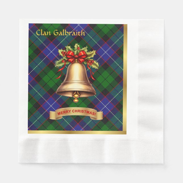 Serviette En Papier Galbraith Noël Tartan personnalisé (Devant)