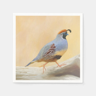 Serviette En Papier Gambrel's Quail Painting Original Bird Art
