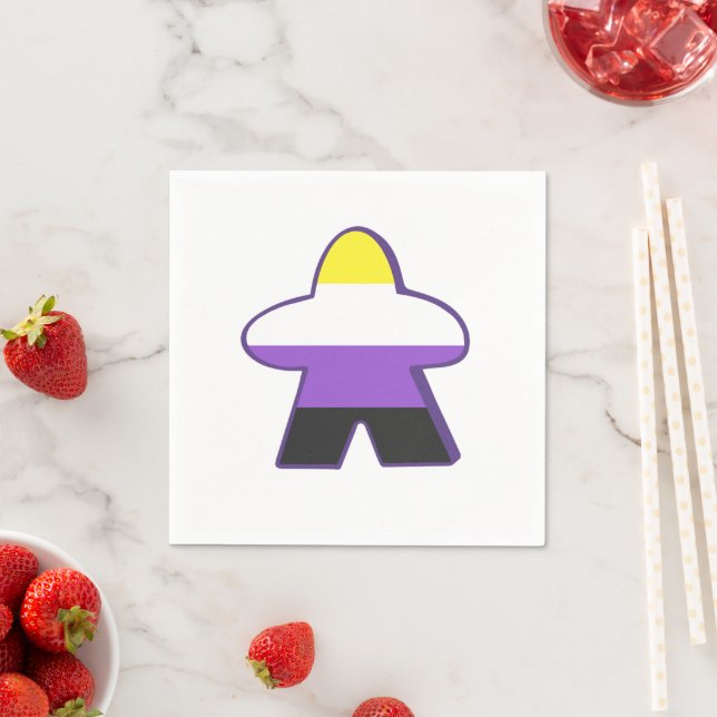Serviette En Papier Game de plateau Meeple Fierté non binaire (En situation)