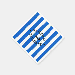 Serviette En Papier Gameday Tailgate Club Blue Stripe Custom Party